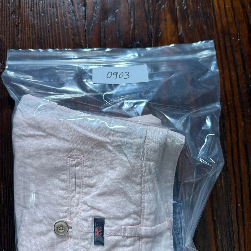 NWT Faherty Shorts Mens 30 Pink Summer Malibu Linen Blend 9